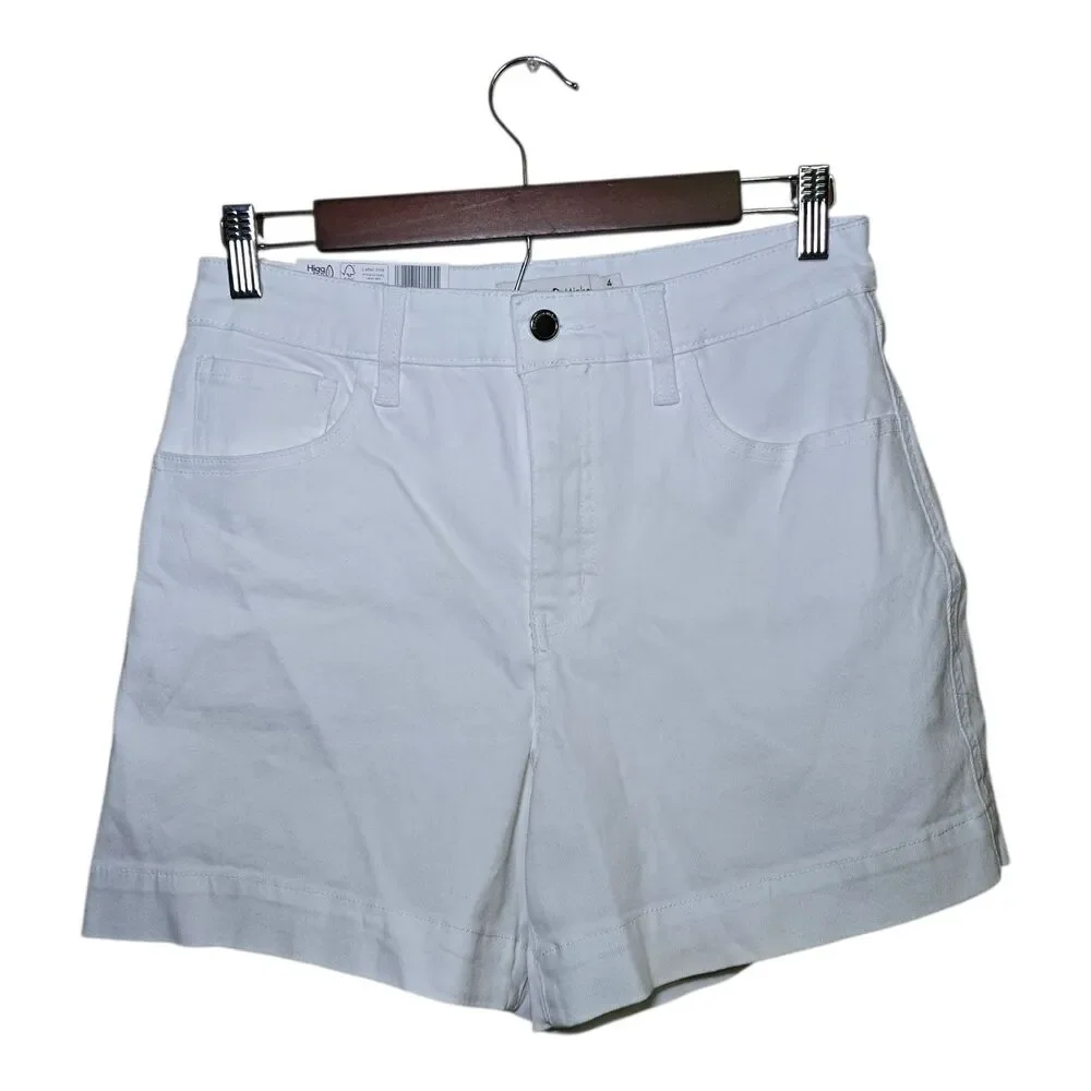 RM Rebecca Minkoff Women's High Rise 90s Shorts White Size 4 NWT Defect - Picture 1 of 11